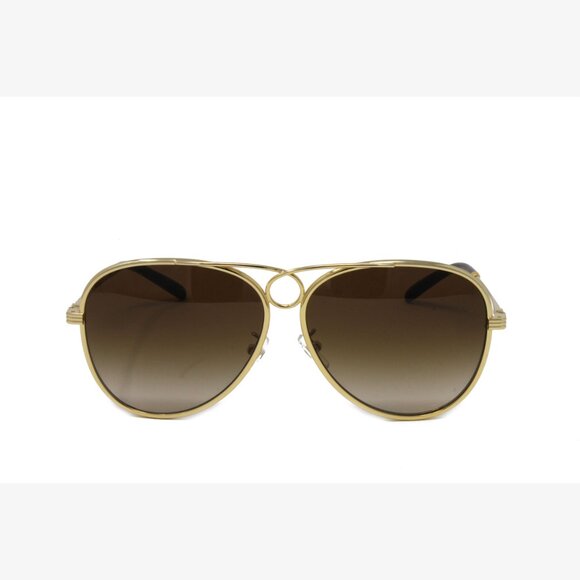 Tory Burch Women's Sunglasses TY6093 330413 Shiny Gold 59mm Aviator NEW! - Picture 2 of 5